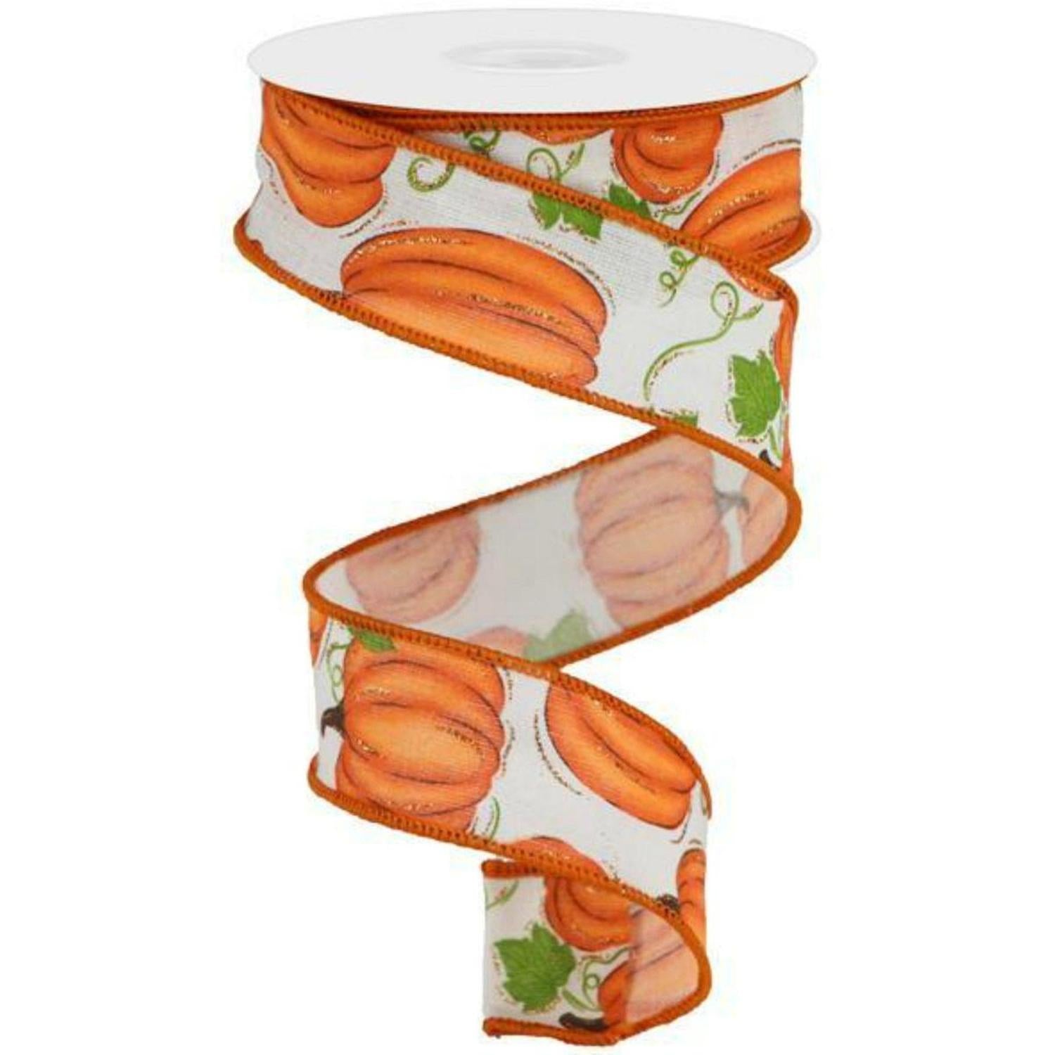 Shop For 1.5" Pumpkin Patch Ribbon: Off White (10 Yards) at Michelle's aDOORable Creations