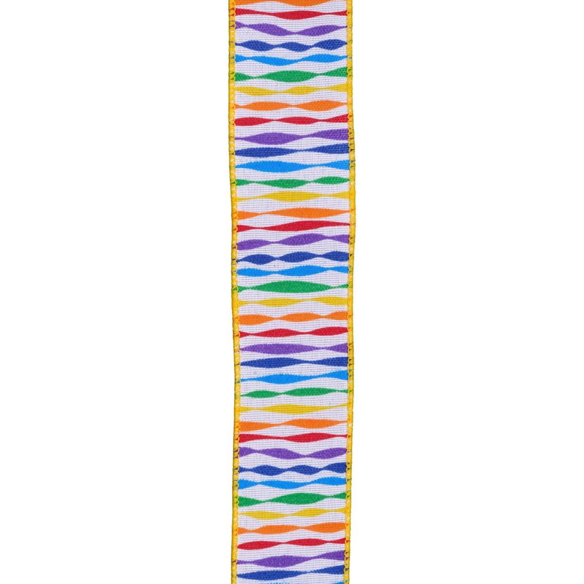 Shop For 1.5" Rainbow Twisted Stripe Ribbon: White (10 Yards) at Michelle's aDOORable Creations