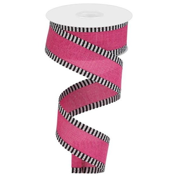 Shop For 1.5" Royal Burlap Thin Stripe Ribbon: Fuchsia (10 Yards) at Michelle's aDOORable Creations
