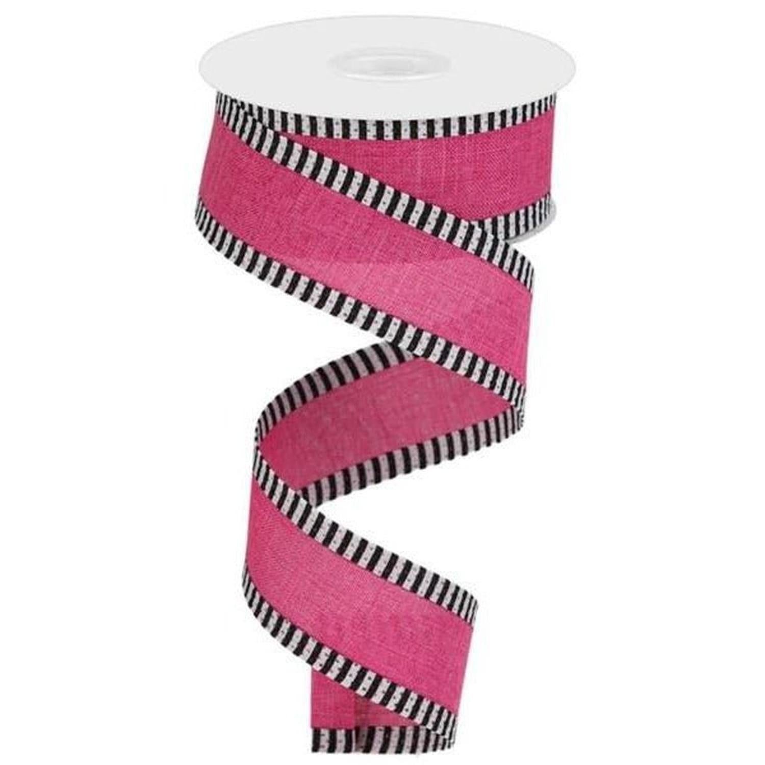 Shop For 1.5" Royal Burlap Thin Stripe Ribbon: Fuchsia (10 Yards) at Michelle's aDOORable Creations