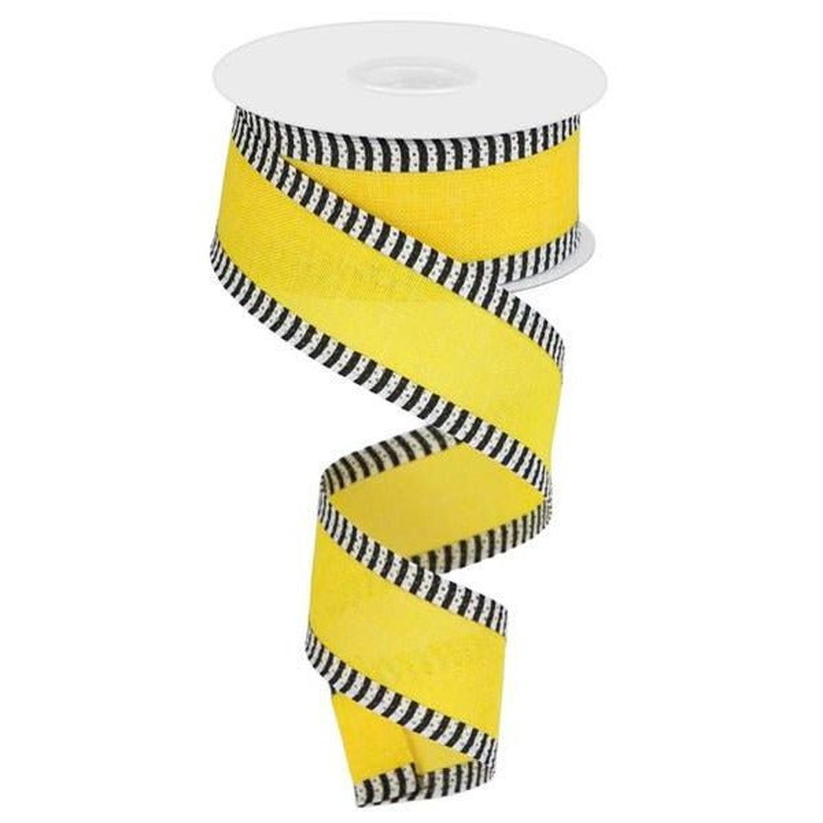 Shop For 1.5" Royal Burlap Thin Stripe Ribbon: Sun Yellow (10 Yards) at Michelle's aDOORable Creations