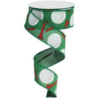 Shop For 1.5" Royal Canvas Golf Balls & Tee Ribbon: Emerald Green (10 Yards) at Michelle's aDOORable Creations