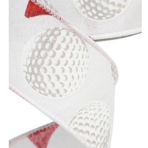 Shop For 1.5" Royal Canvas Golf Balls & Tee Ribbon: White (10 Yards) at Michelle's aDOORable Creations