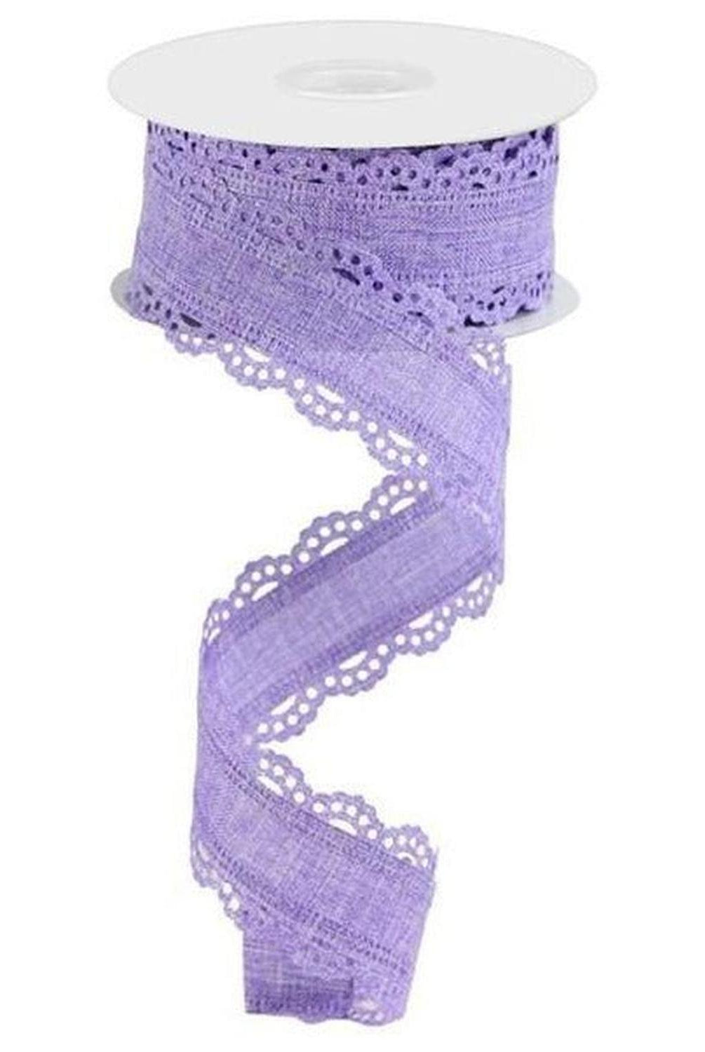 1.5" Scalloped Edge Ribbon: Lavender (10 Yard)