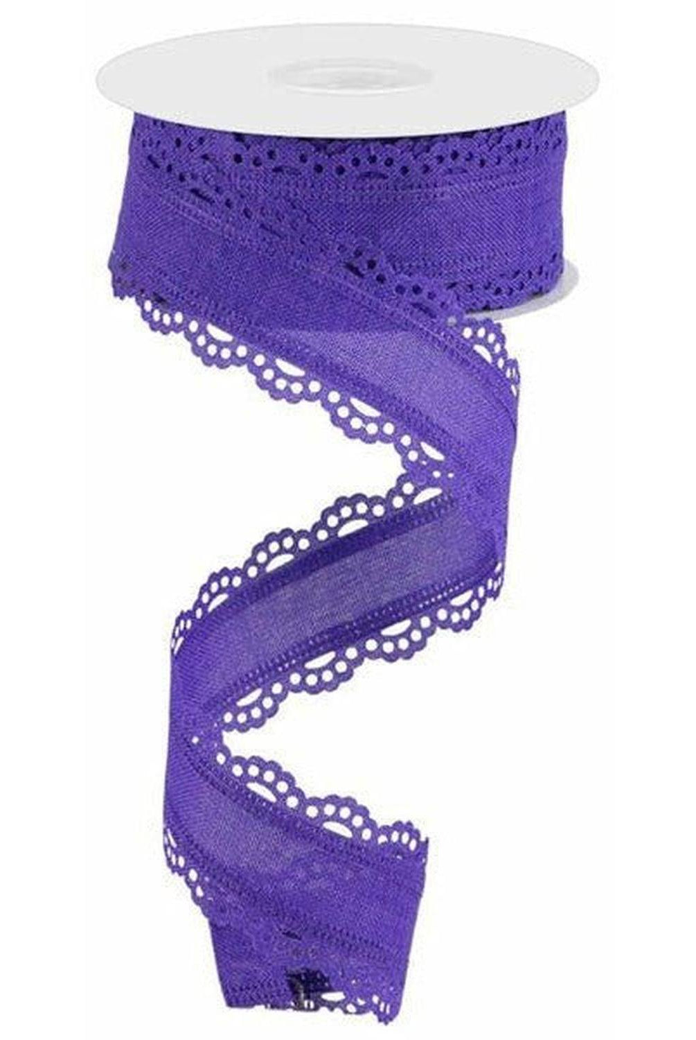 1.5" Scalloped Edge Ribbon: New Purple (10 Yard)