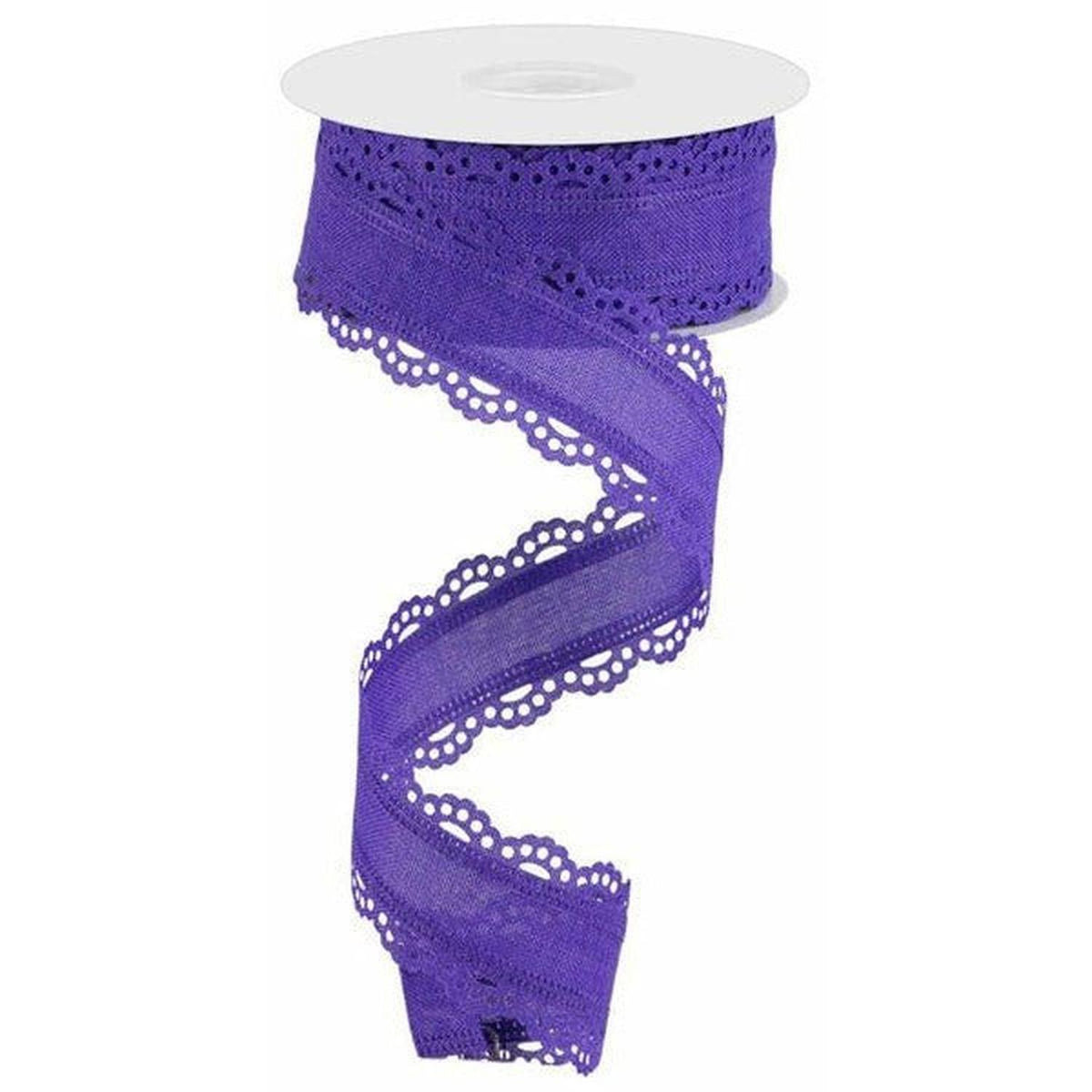 Shop For 1.5" Scalloped Edge Ribbon: New Purple (10 Yard) at Michelle's aDOORable Creations