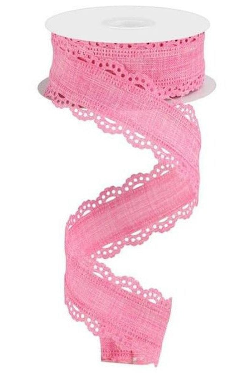 Shop For 1.5" Scalloped Edge Ribbon: Pink (10 Yard) at Michelle's aDOORable Creations