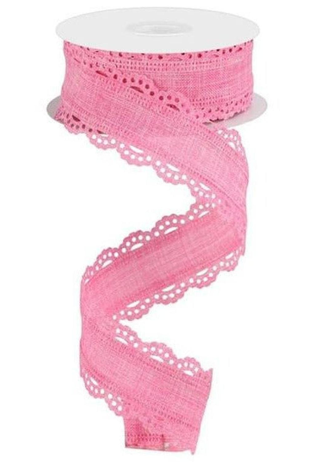 1.5" Scalloped Edge Ribbon: Pink (10 Yard)