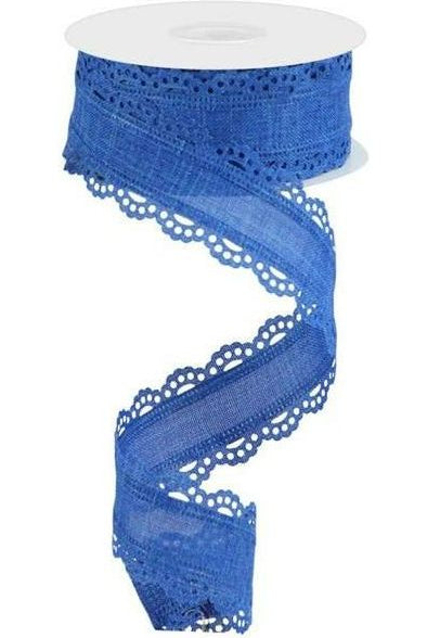 1.5" Scalloped Edge Ribbon: Royal Blue (10 Yard) - Michelle's aDOORable Creations - Wired Edge Ribbon