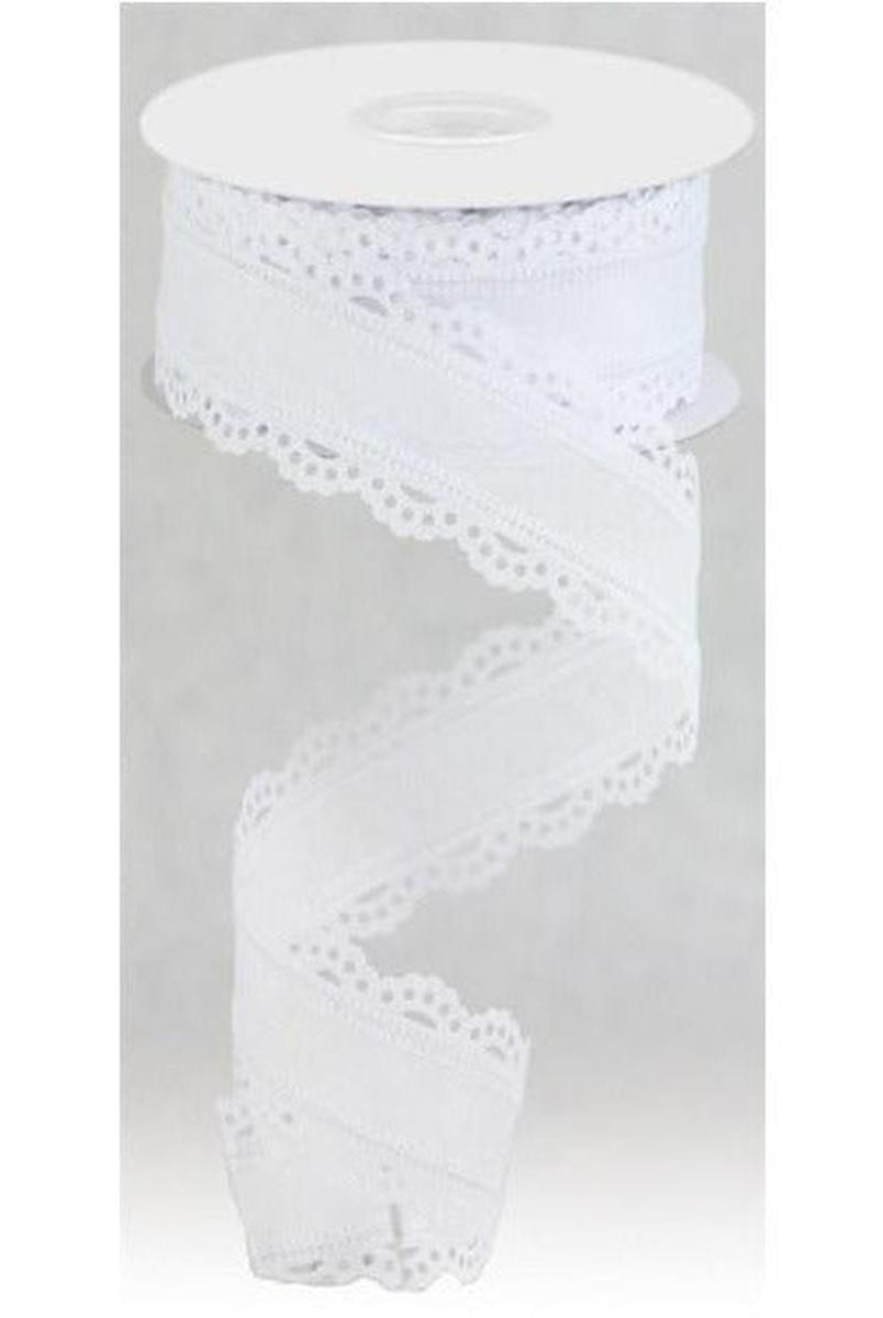 Shop For 1.5" Scalloped Edge Ribbon: White (10 Yard) at Michelle's aDOORable Creations