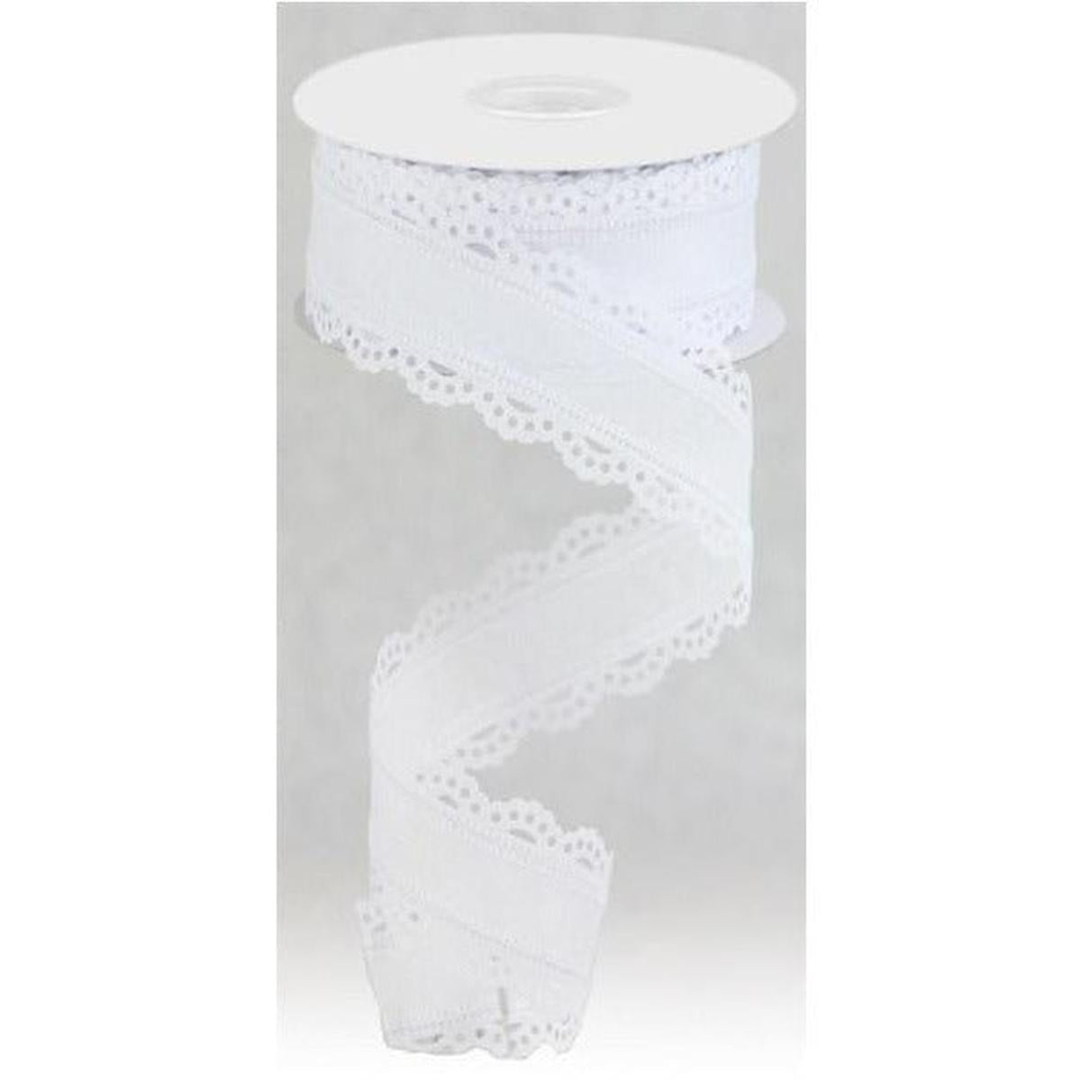 Shop For 1.5" Scalloped Edge Ribbon: White (10 Yard) at Michelle's aDOORable Creations