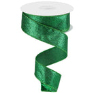 Shop For 1.5" Shimmer Glitter Ribbon: Emerald Green (10 Yards) at Michelle's aDOORable Creations