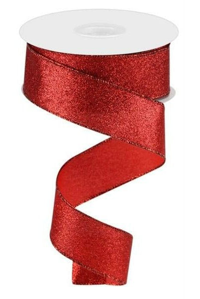 Shop For 1.5" Shimmer Glitter Ribbon: Red (10 Yards) at Michelle's aDOORable Creations