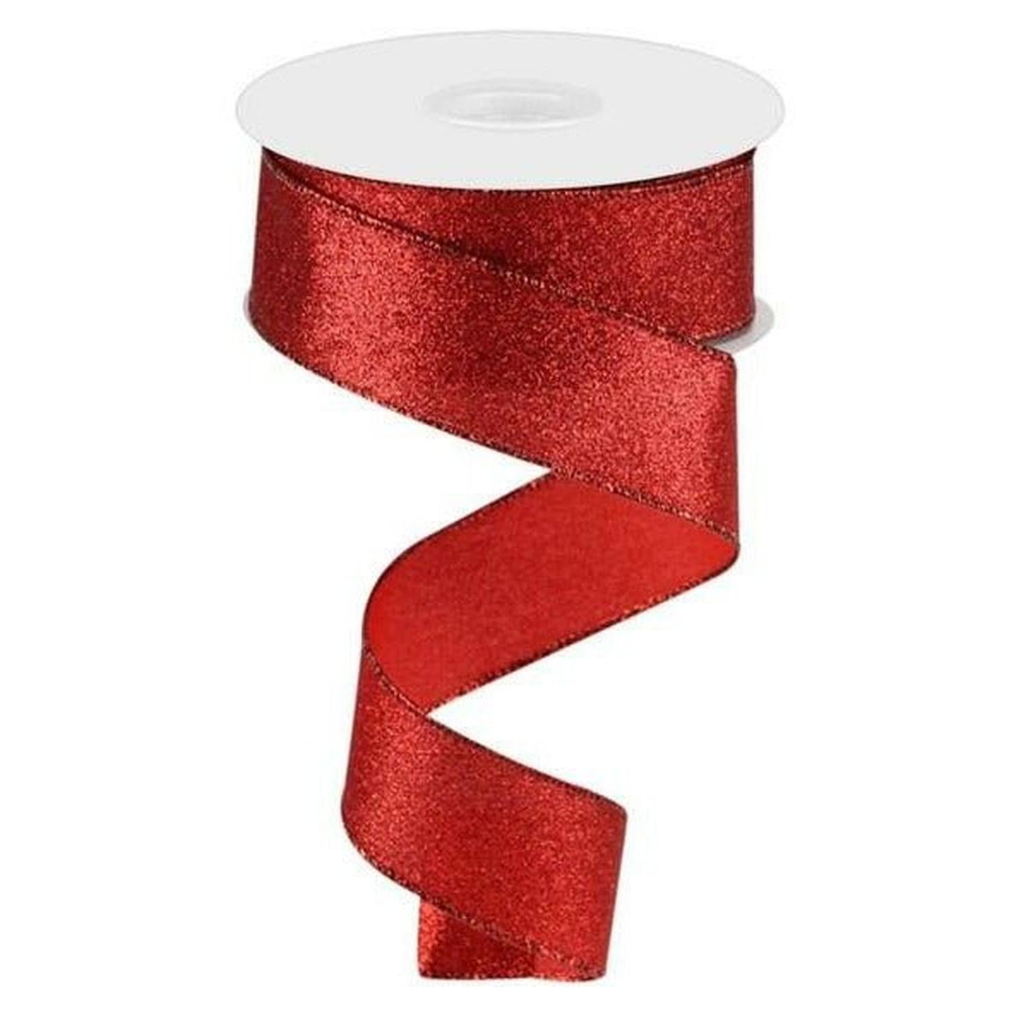 Shop For 1.5" Shimmer Glitter Ribbon: Red (10 Yards) at Michelle's aDOORable Creations