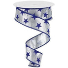 Shop For 1.5" Stars on Metallic Ribbon: Silver (10 Yards) at Michelle's aDOORable Creations