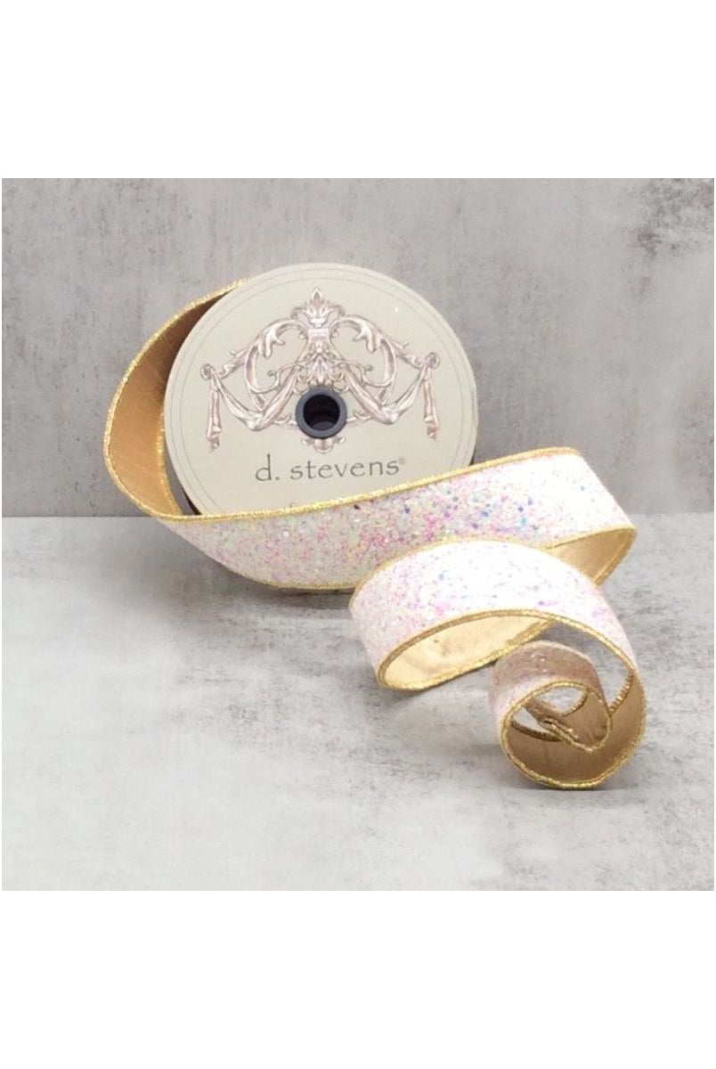 Shop For 1.5" Sugar Plum Glitter Ribbon: Icy Iridescent (10 Yards) at Michelle's aDOORable Creations
