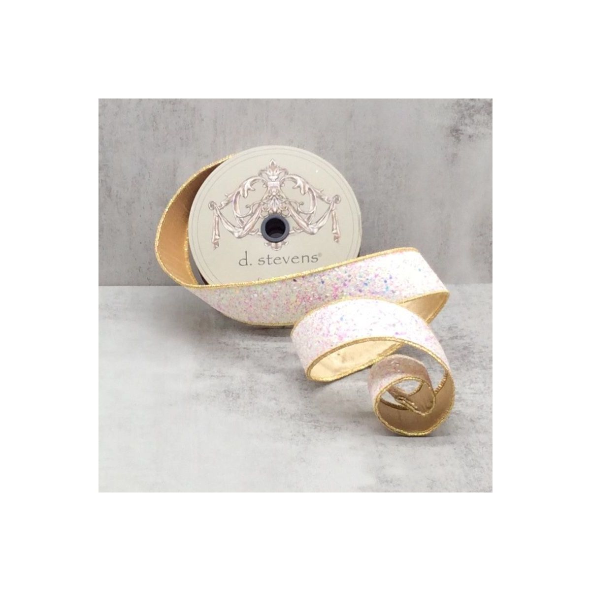 Shop For 1.5" Sugar Plum Glitter Ribbon: Icy Iridescent (10 Yards) at Michelle's aDOORable Creations