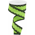 Shop For 1.5" Swiss Dots Lace Edge Ribbon: Lime Green (10 Yards) at Michelle's aDOORable Creations