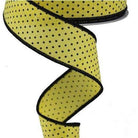 Shop For 1.5" Swiss Dots Ribbon: Yellow & Black (10 Yards) at Michelle's aDOORable Creations
