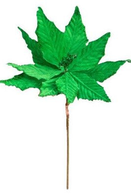 Shop For 15" Velvet Poinsettia Pick: Green at Michelle's aDOORable Creations