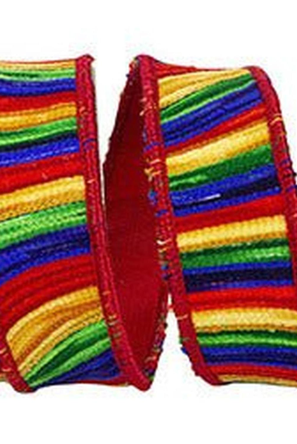 Shop For 1.5" Waves Embroidery Dupioni Backed Ribbon: Rainbow (5 Yards) at Michelle's aDOORable Creations