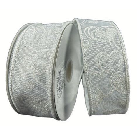 Shop For 1.5" White Glitter Lisa Hearts: White (10 Yards) at Michelle's aDOORable Creations