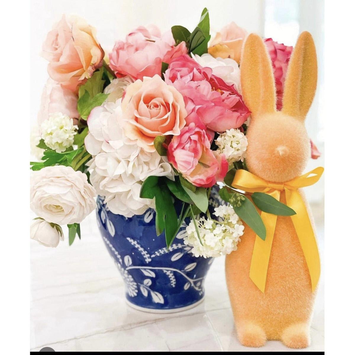 Shop For 16" Flocked Button Nose Bunny (WH0139) at Michelle's aDOORable Creations