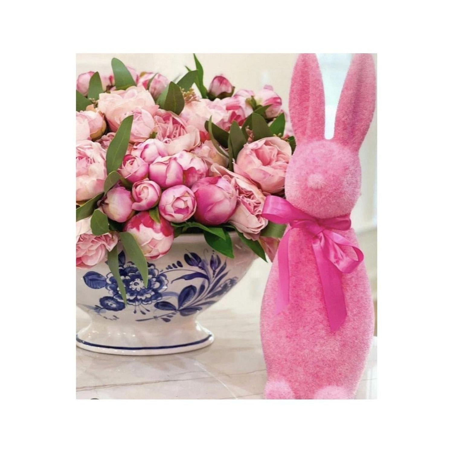 Shop For 16" Flocked Button Nose Bunny (WH0139) at Michelle's aDOORable Creations
