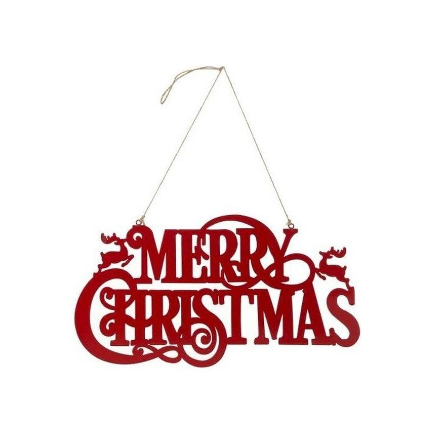 Shop For 16" Metal Merry Christmas Hanger: Red at Michelle's aDOORable Creations