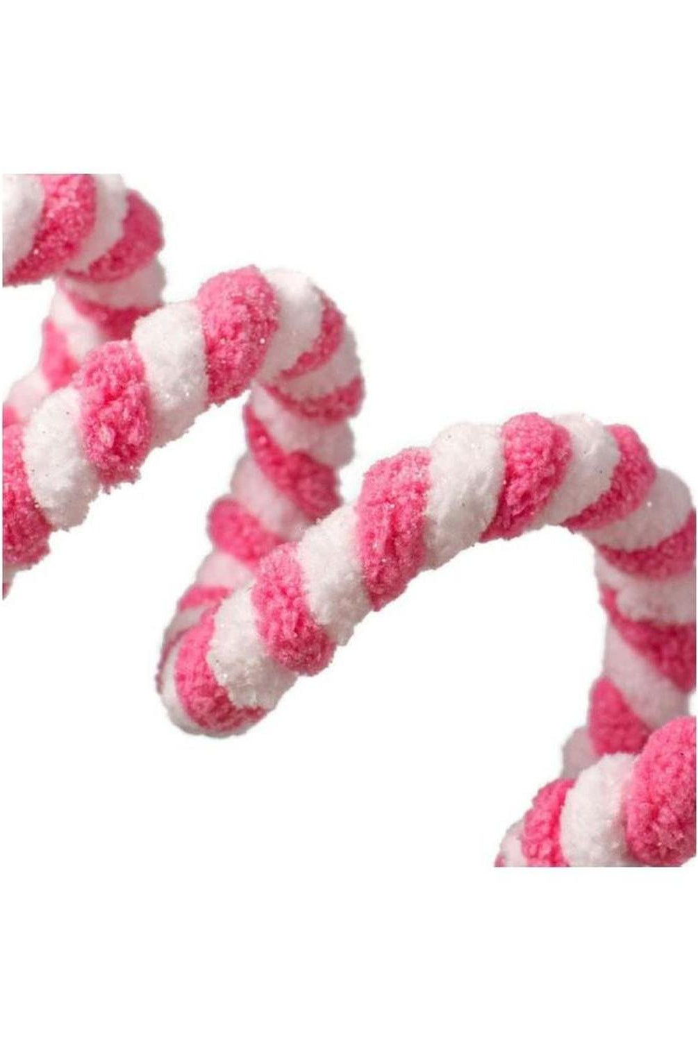 Shop For 16" Peppermint Curly Chenille Pick: Pink & White at Michelle's aDOORable Creations