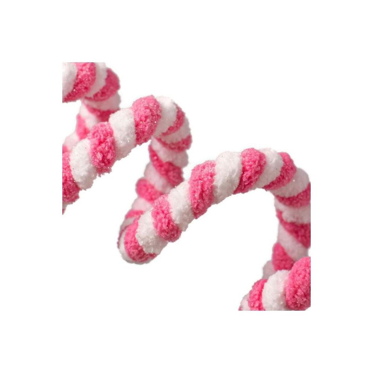 Shop For 16" Peppermint Curly Chenille Pick: Pink & White at Michelle's aDOORable Creations