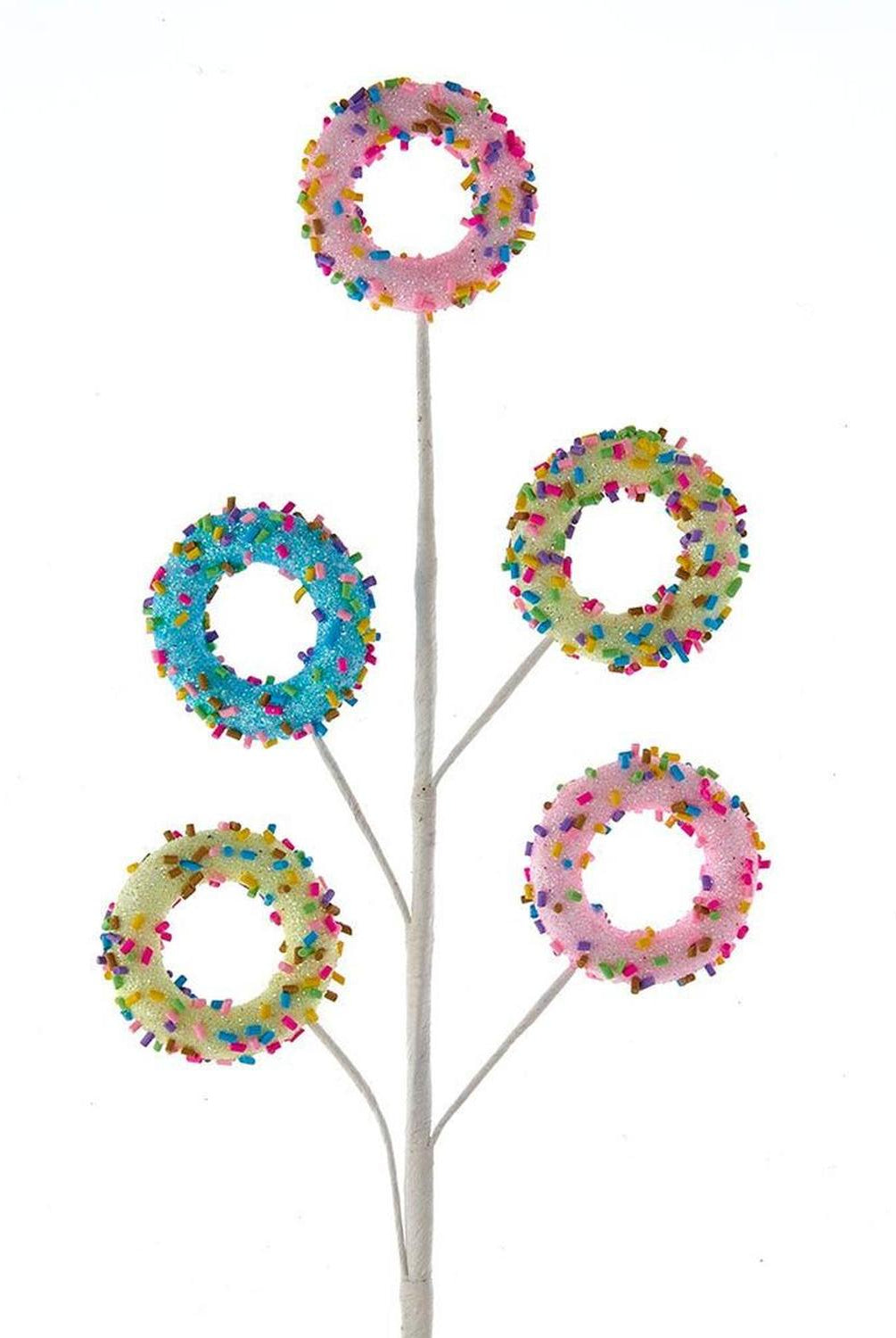 16" Pink, Blue and Yellow Donut Spray