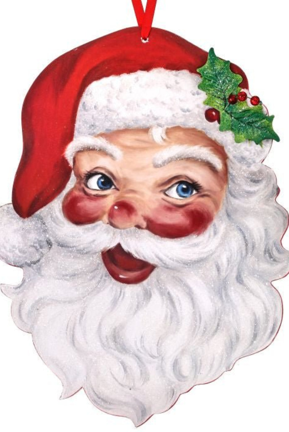 Shop For 16" Retro Santa Head Ornament Wall Piece at Michelle's aDOORable Creations