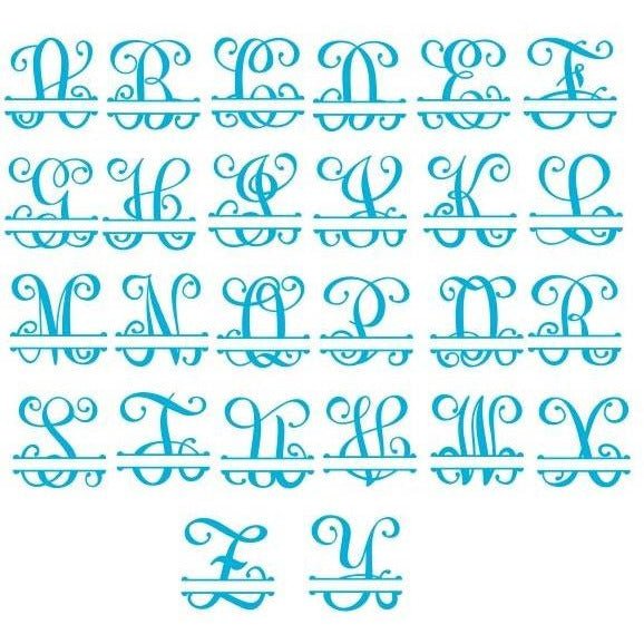 Shop For 16" Unpainted MDF Vine Monogram Split Letter at Michelle's aDOORable Creations