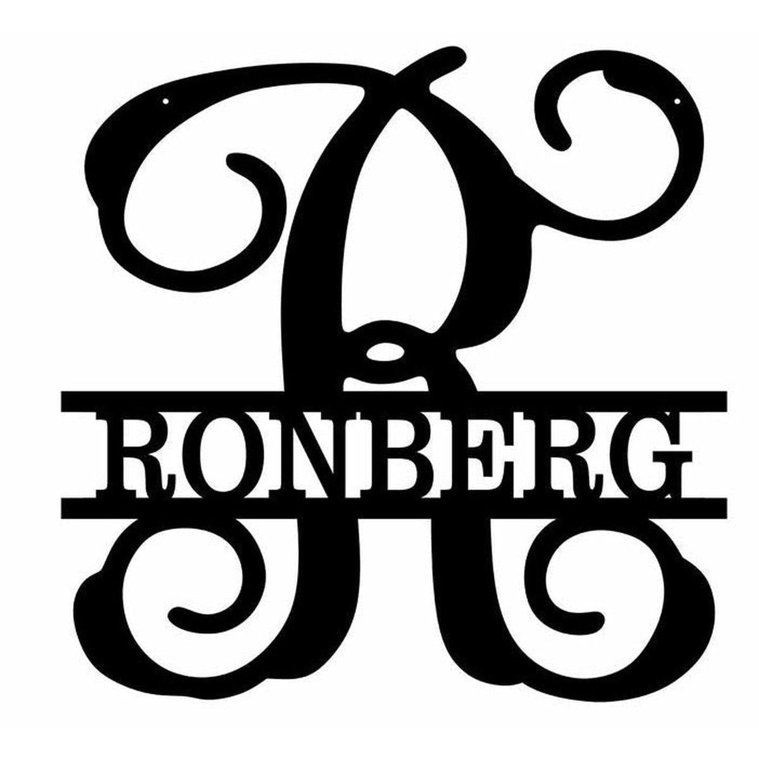 Shop For 16" Unpainted MDF Vine Monogram Split Letter at Michelle's aDOORable Creations