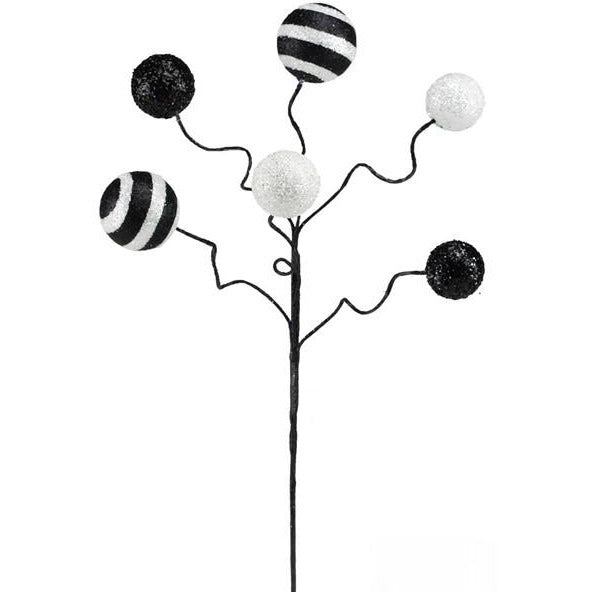 Shop For 17" Glitter Ball Pick: Black & White at Michelle's aDOORable Creations