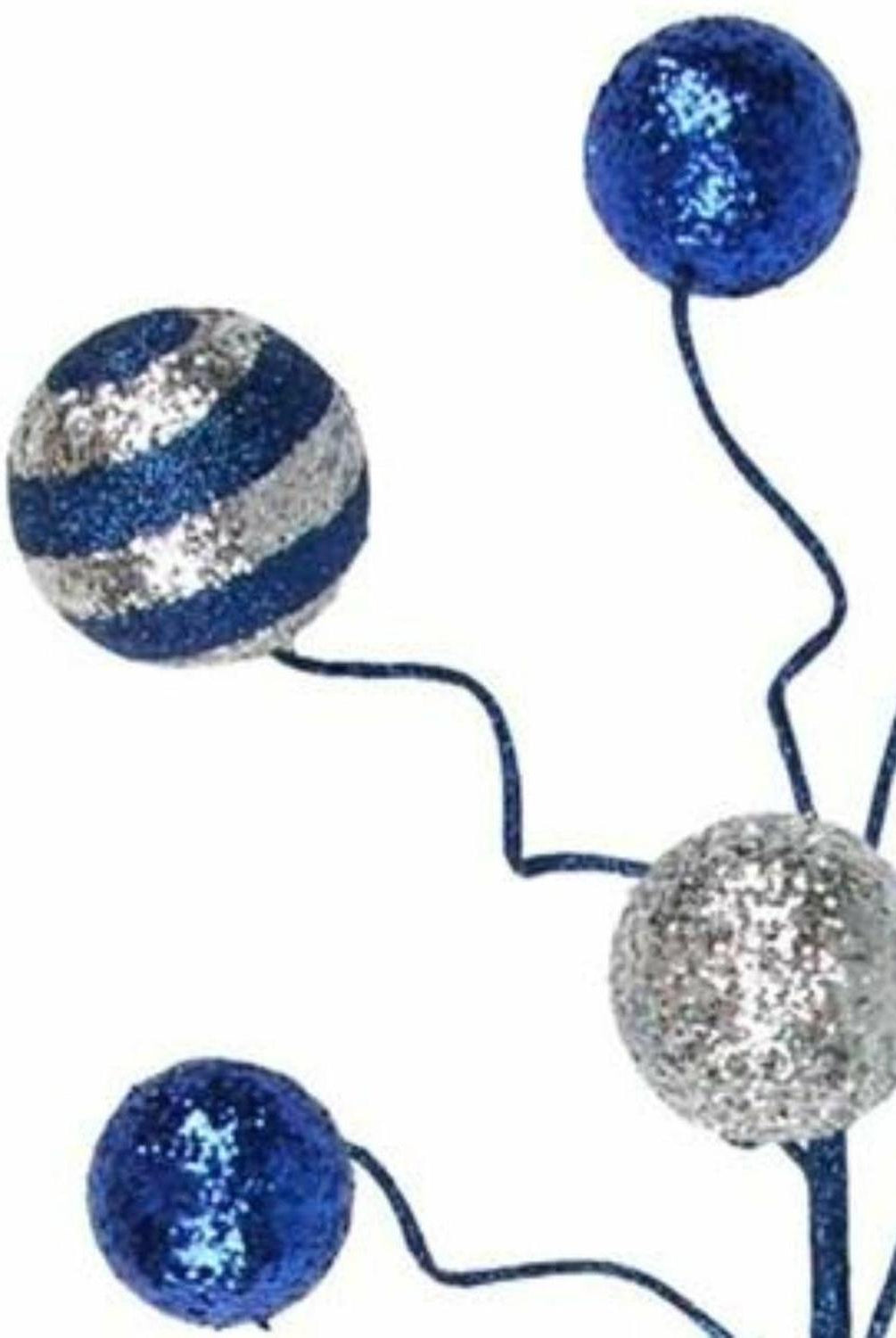 17" Glitter Ball Pick: Navy Blue & Silver