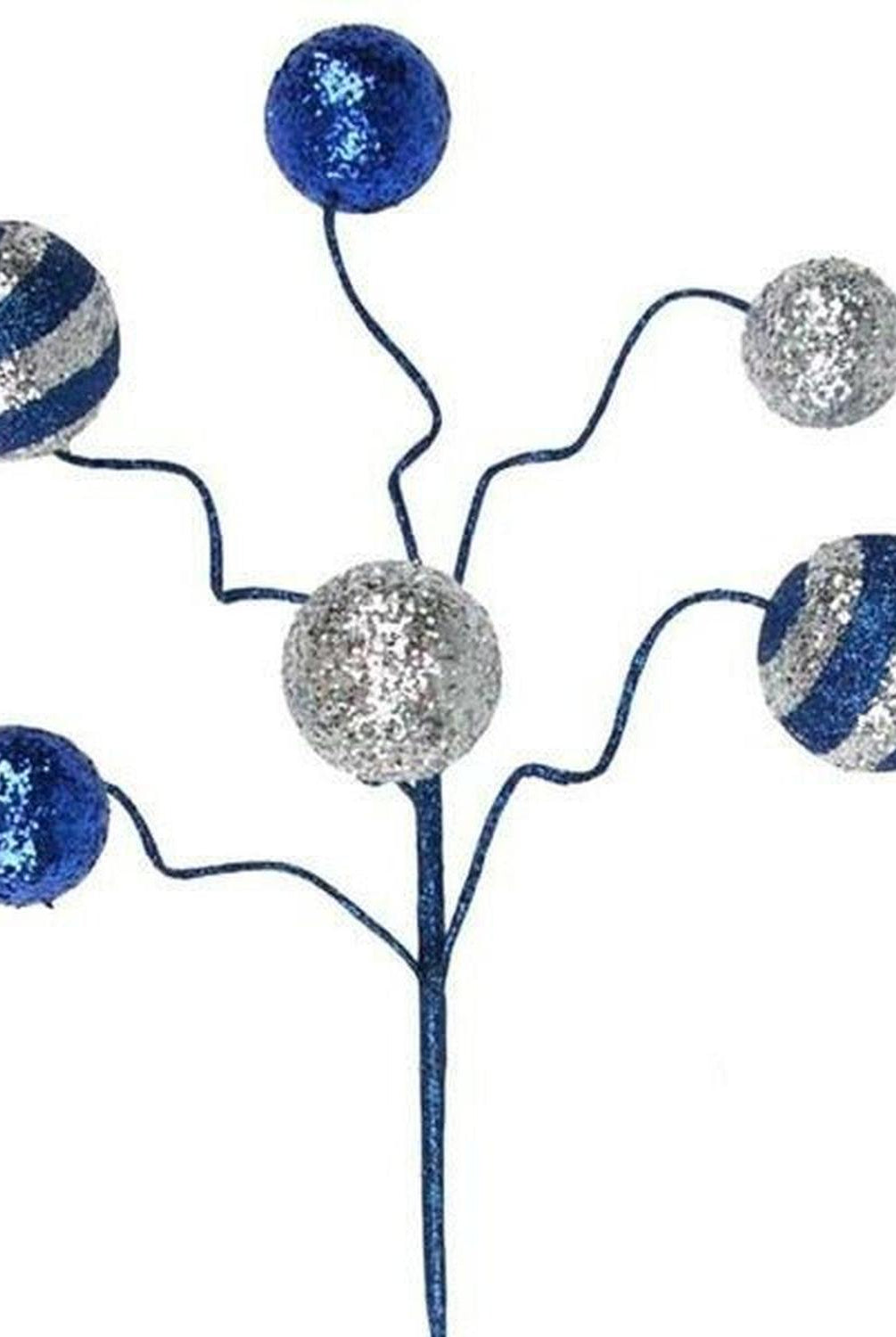 17" Glitter Ball Pick: Navy Blue & Silver