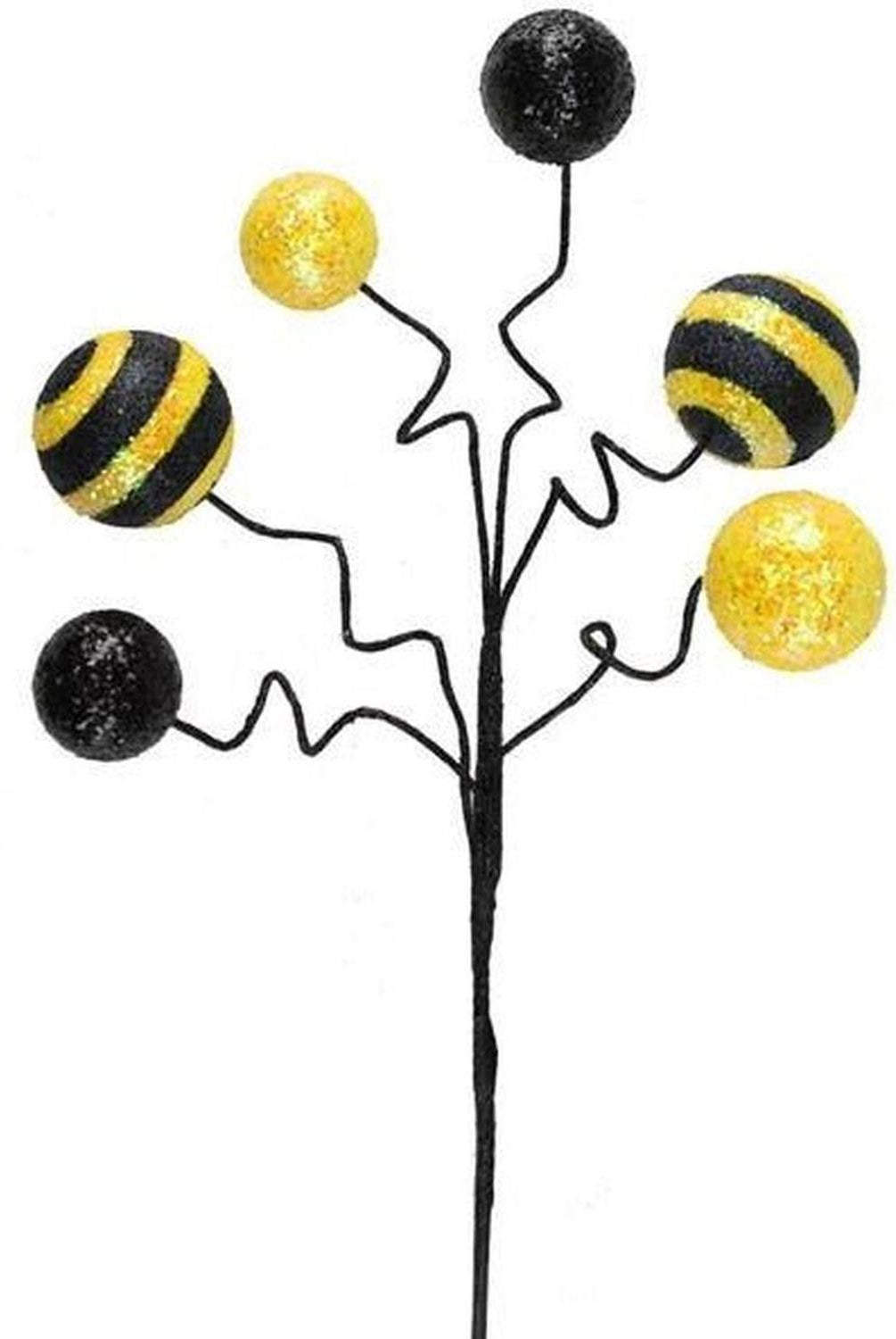17" Glitter Ball Pick: Yellow & Black