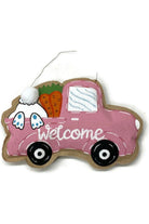 18" Welcome Burlap Easter Door Hanger: Pink - Michelle's aDOORable Creations - Door Hanger