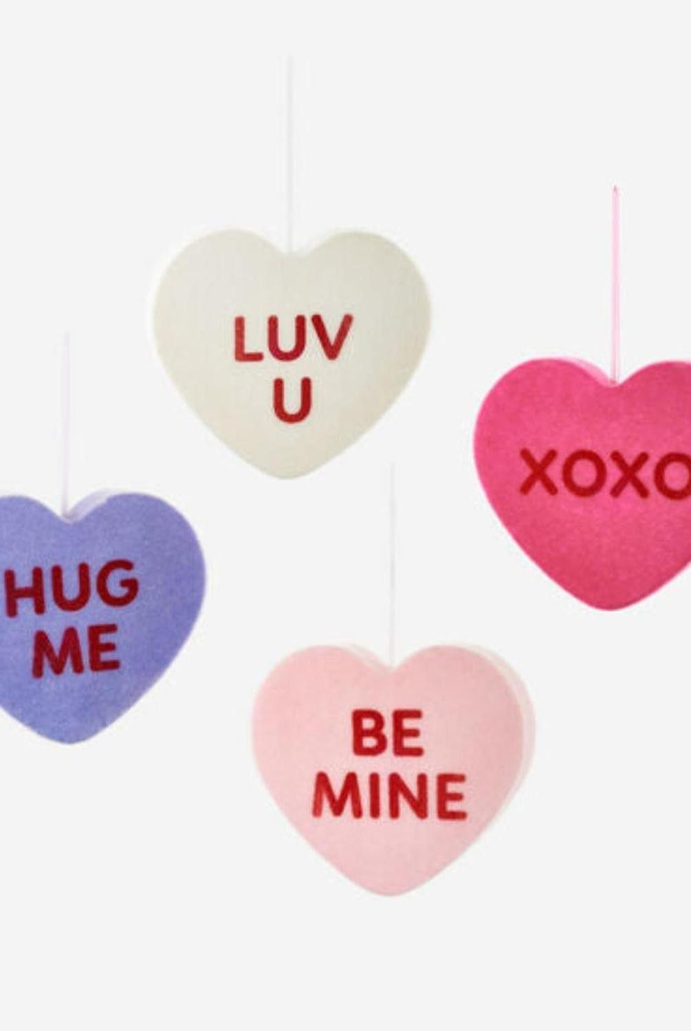 Shop For 180 Degrees 12" Flocked Conversation Hearts (Assorted) at Michelle's aDOORable Creations