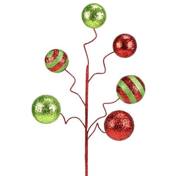 Shop For 19" Glitter Ball Pick: Red & Lime at Michelle's aDOORable Creations