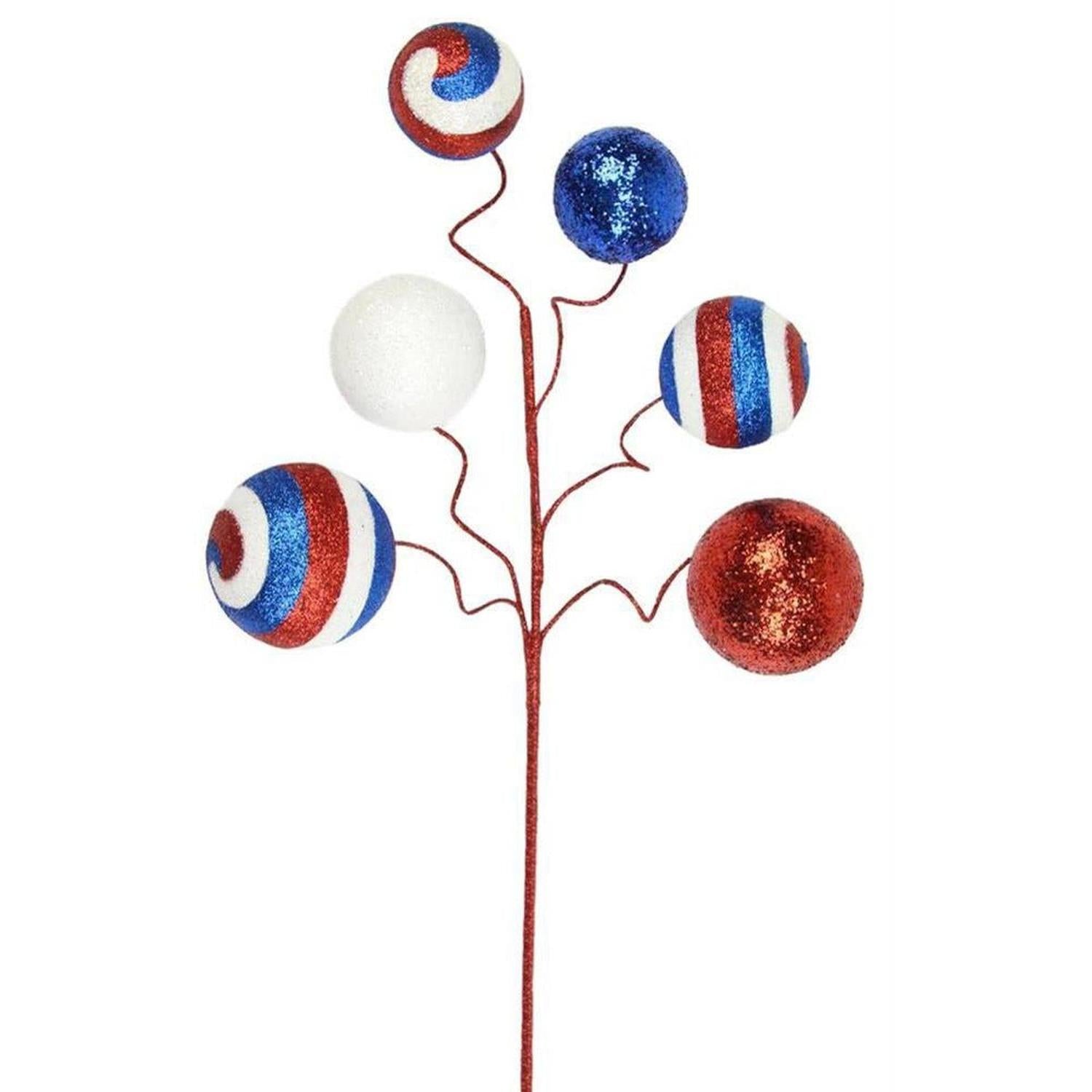 20" Glitter Ball Pick: Red, White & Blue