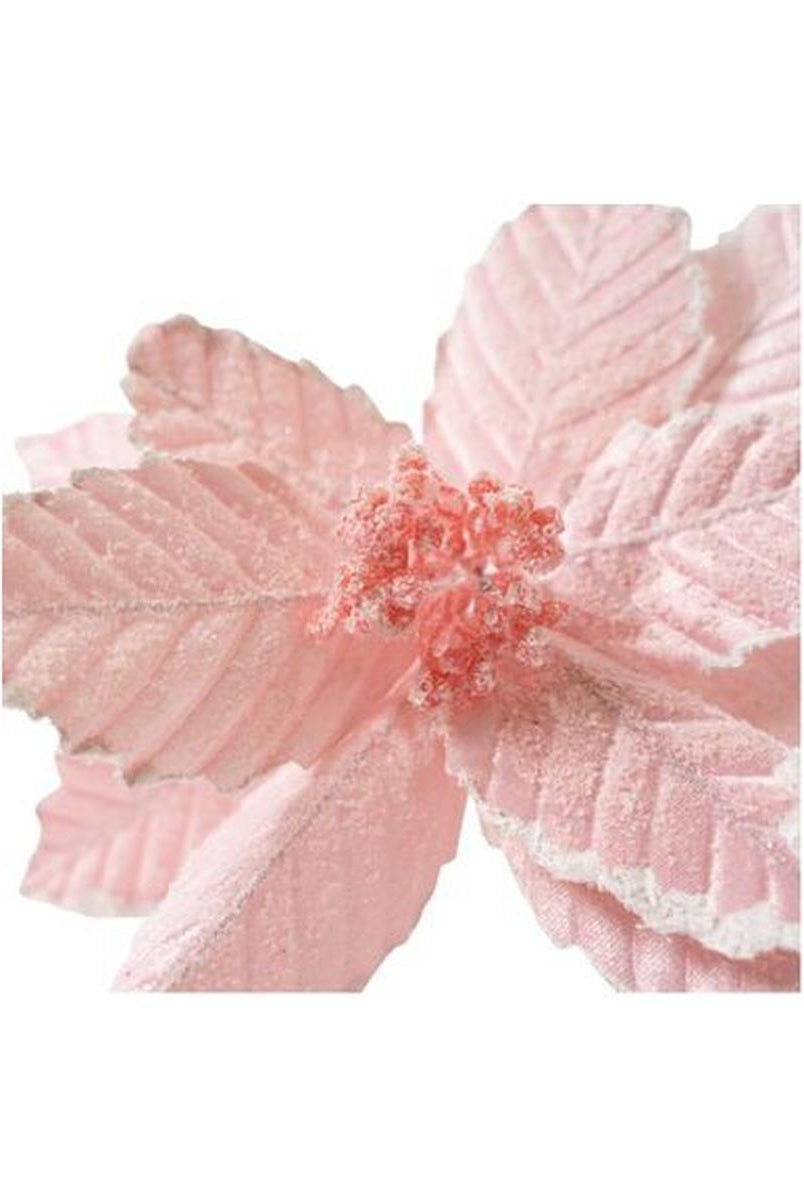 Shop For 20” Pink Sugared Poinsettia Stem at Michelle's aDOORable Creations