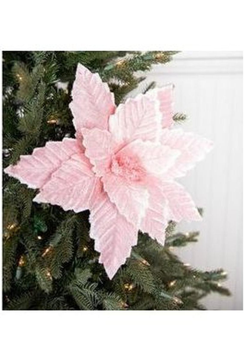 Shop For 20” Pink Sugared Poinsettia Stem at Michelle's aDOORable Creations