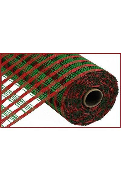 21" Poly Burlap Check Deco Mesh: Red & Green (10 Yards) - Michelle's aDOORable Creations - Poly Deco Mesh