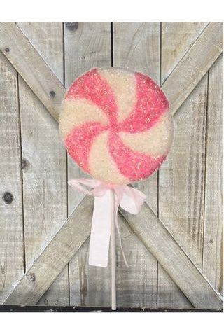 22" Sparkle Peppermint Lollipop: Pink - Michelle's aDOORable Creations - Sprays and Picks