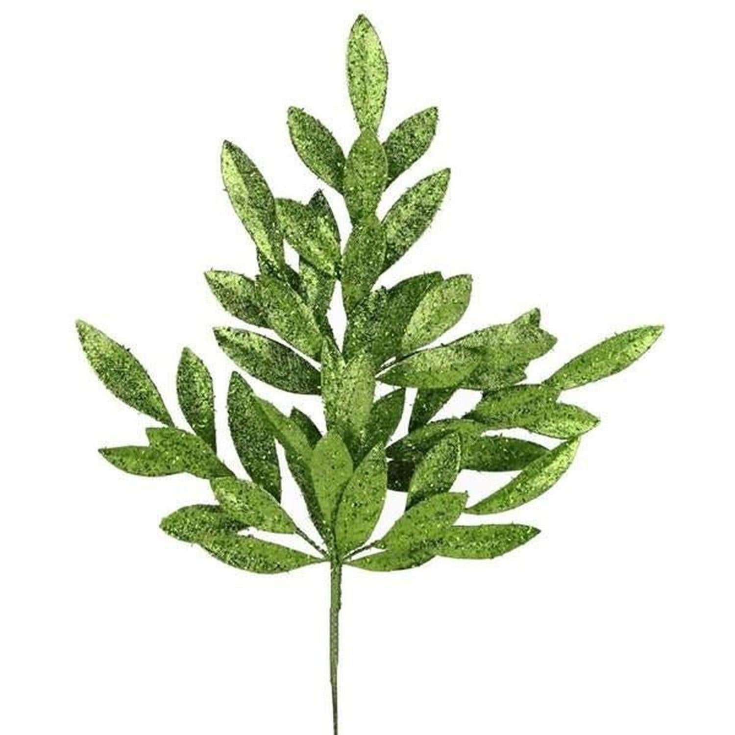 Shop For 23" Glitter Bay Leaf Spray: Lime Green at Michelle's aDOORable Creations