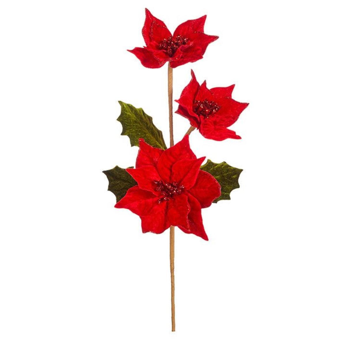 Shop For 23" Triple Poinsettia Stem at Michelle's aDOORable Creations