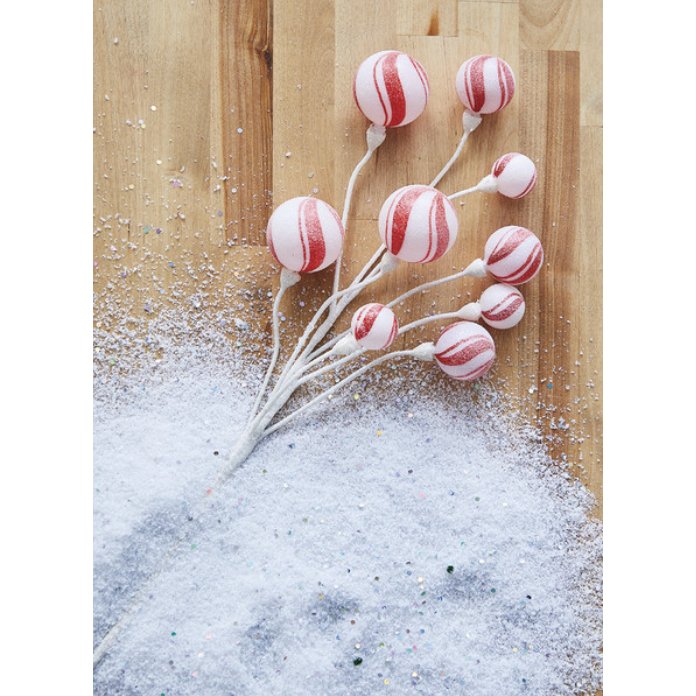 Shop For 23.5" Peppermint Stripe Ball Spray at Michelle's aDOORable Creations